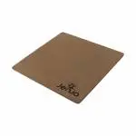 brown wooden square board with jenjo logo