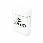 plastic playing cards in white box with writing