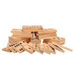 wooden giant dominoes stacked up together
