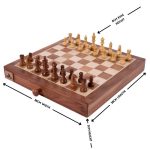 wooden chess board with measurements in centimetres