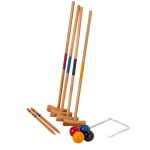 Kids Croquet Wooden Set With Four Coloured Balls
