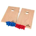 Cornhole Game With Blue And Red Bags