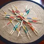 a group of sticks on a rug