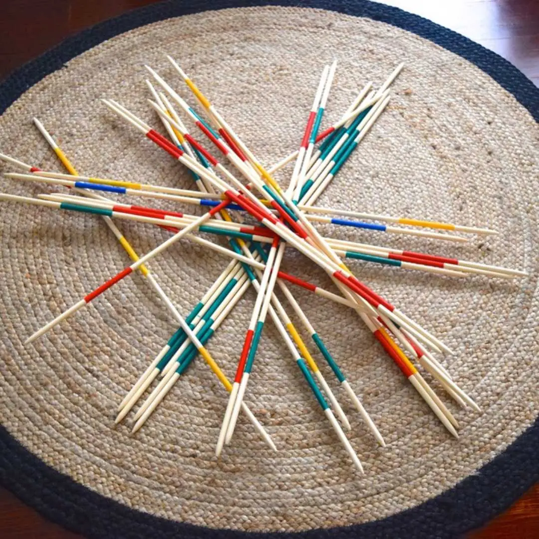 a group of sticks on a rug
