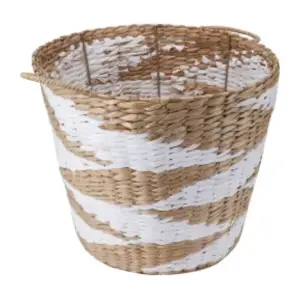 Dice Basket With A White And Brown Pattern