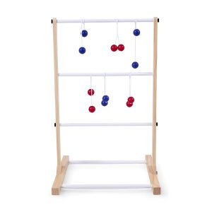 ladder ball with red and blue bolas