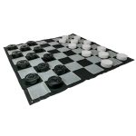 Black And White Giant Checkers On A Nylon Mat
