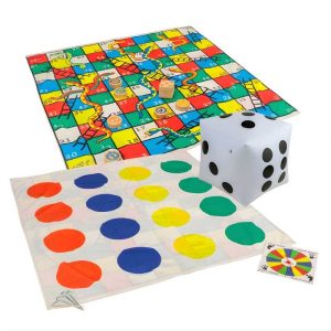 Snakes dots & ladders with a white inflatable die