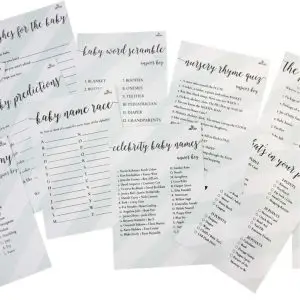 a group of baby shower games