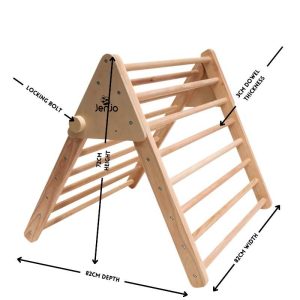 wooden pikler frame with measurements