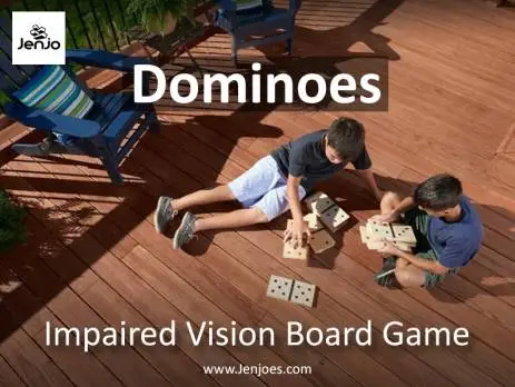 Dominoes Vision Impaired Game with kids playing