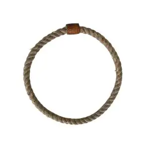 a rope ring with a wooden handle