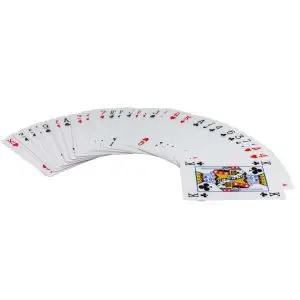 a deck of cards fanned out