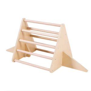Wooden Mini Pikler with two stability legs and Nine dowels