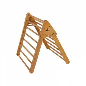 brown wooden climbing frame