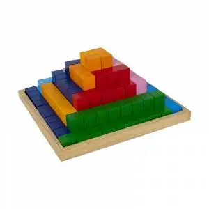 wooden rainbow large pyramid blocks with base