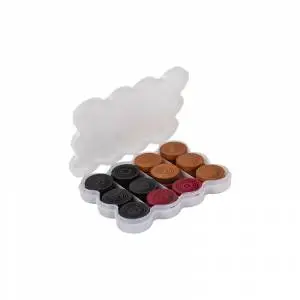 White Opened Case Displaying Carrom Coins