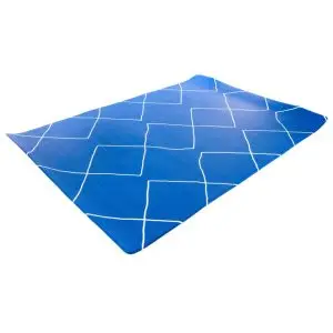 a blue and white play mat