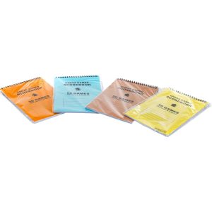 a group of notebooks with spiral bound pages