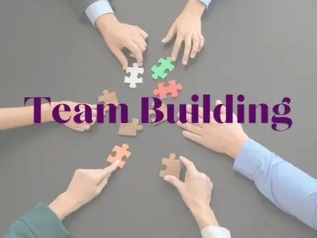 a team of of hand holding puzzle pieces
